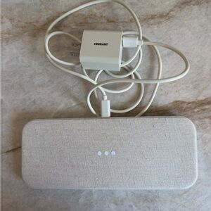 Courant White Fabric Wireless Charging Pad with USB-C Adapter